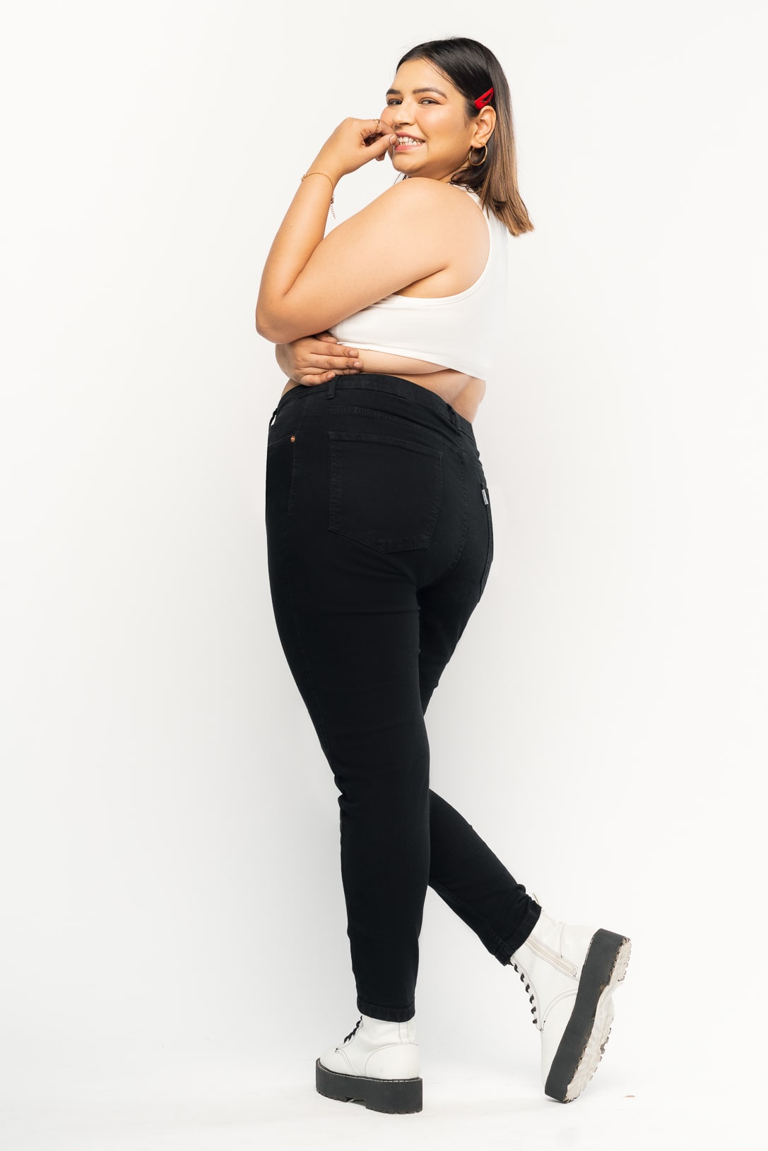 Buy U R YOU Plus Size Women's Black Slim Fit Denim | Shoppers Stop